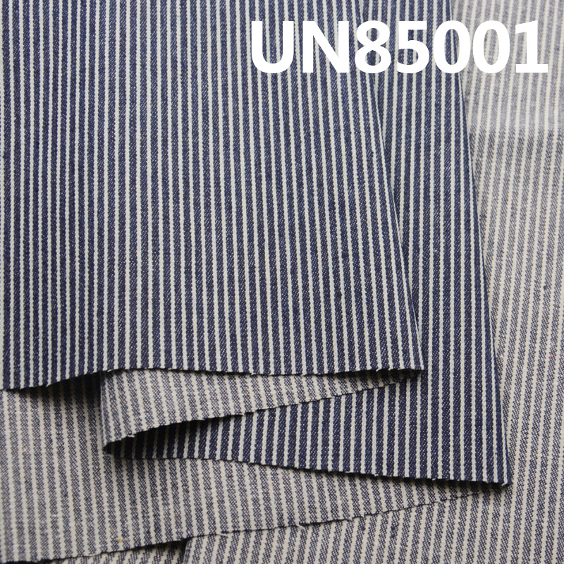 Blue & White Striped Denim | 9.8oz Non-Stretch 2/1 “Z”Twill Denim | Recycled Fiber | Jeans, Casual Jackets Fabric