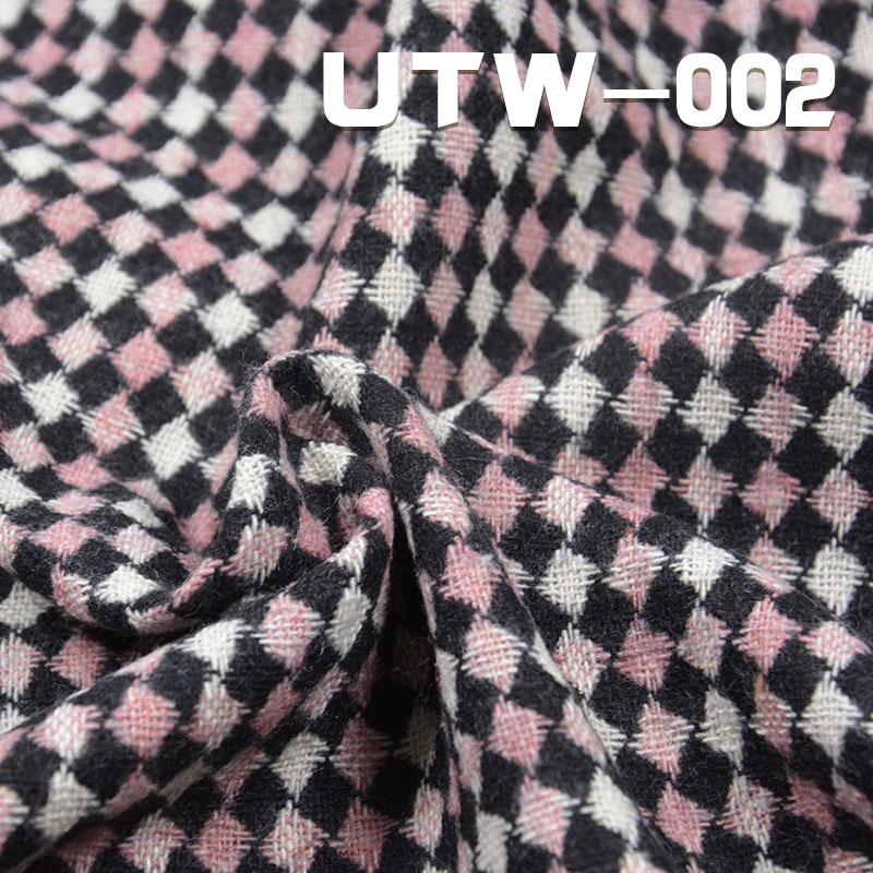 Yarn-Dyed Check Fabric | 268g/m2 Polyester Viscose Wool  Flannel Fabric | Trousers Skirts Casual Jackets Material