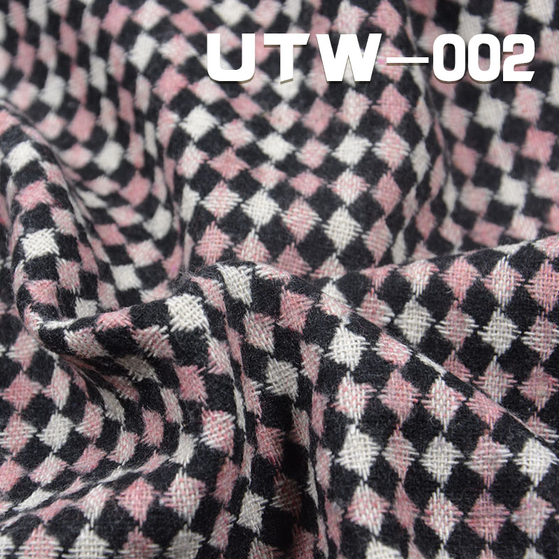 Yarn-Dyed Check Fabric | 268g/m2 Polyester Viscose Wool  Flannel Fabric | Trousers Skirts Casual Jackets Material