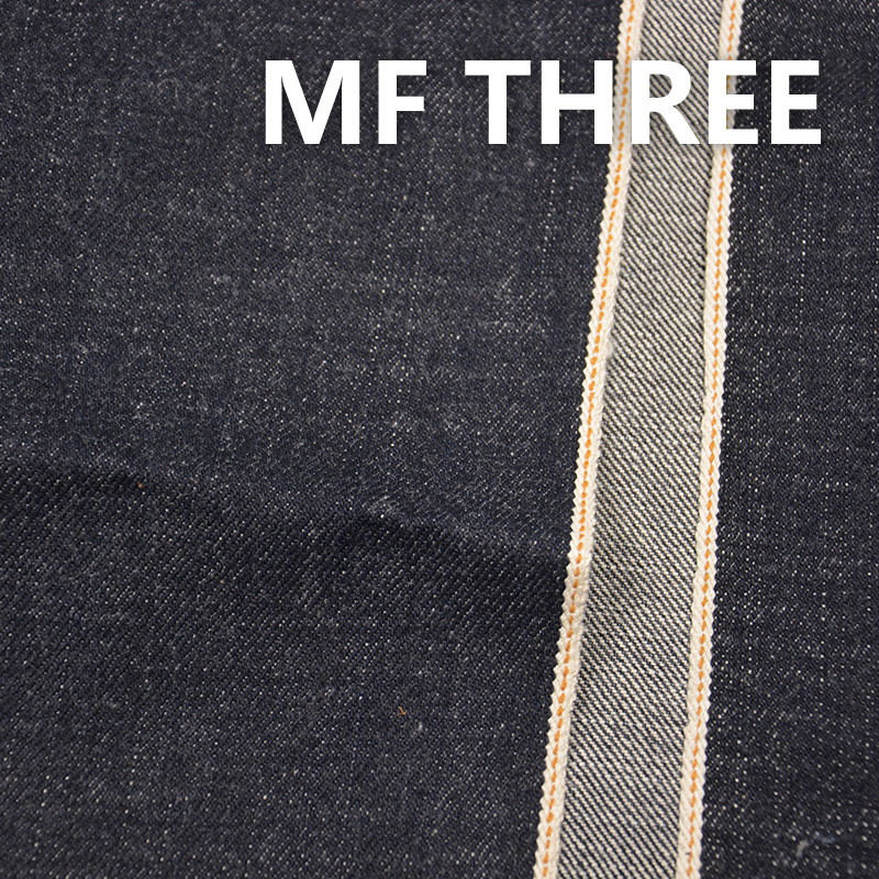 100% Cotton Selvedge Raw Denim Twill  Dark Bllue 34/35" 15.3OZ MF THREE