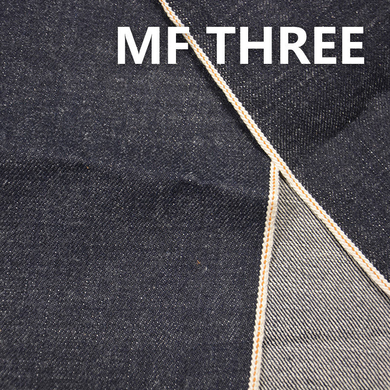 100% Cotton Selvedge Raw Denim Twill  Dark Bllue 34/35" 15.3OZ MF THREE