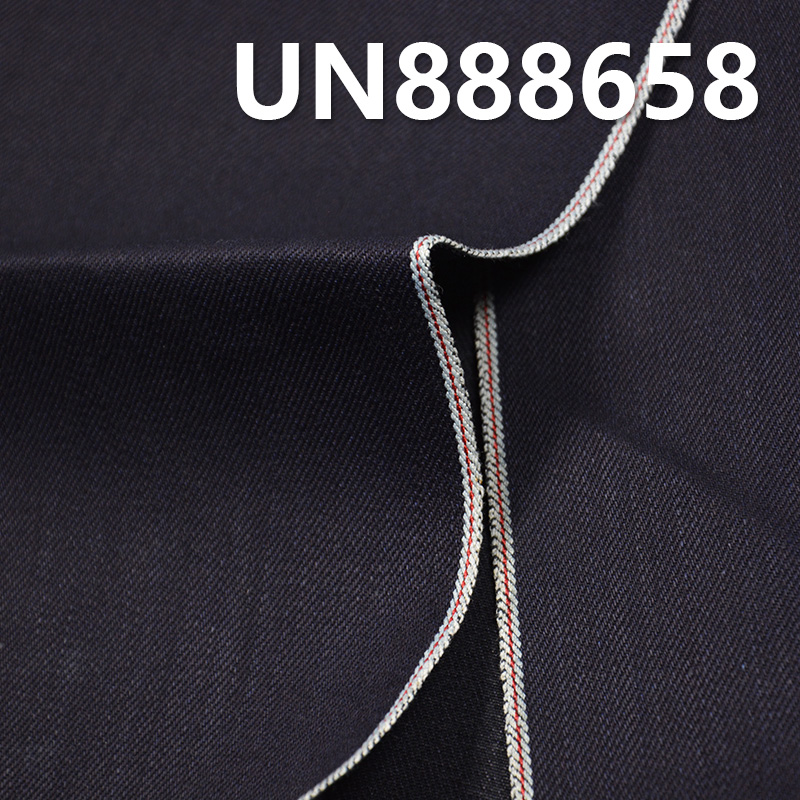 100% Cotton Dark Blue Fill Black Selvedge Denim Twill 30/31" 13.85oz UN888658