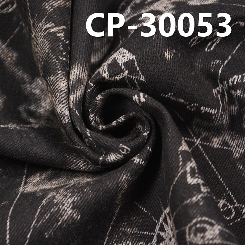 CP-30053 100% Cotton slub denim 3/1 "Z" Twill Discharge print 58/59” 11oz