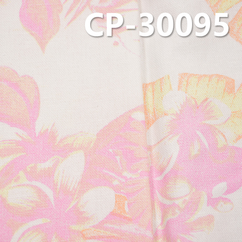 Linen Cotton Printed Fabric 175 g/m2 | Tropical Print Pattern | For Casual Shirts Skirts Pants
