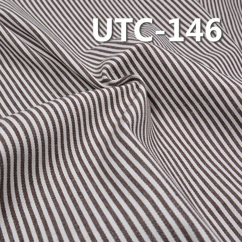 65%Cotton 35%Polyester 2/1 "z" Twill yarn-dyed Stripes Fabric 310g/m2 58/59" UTC-146