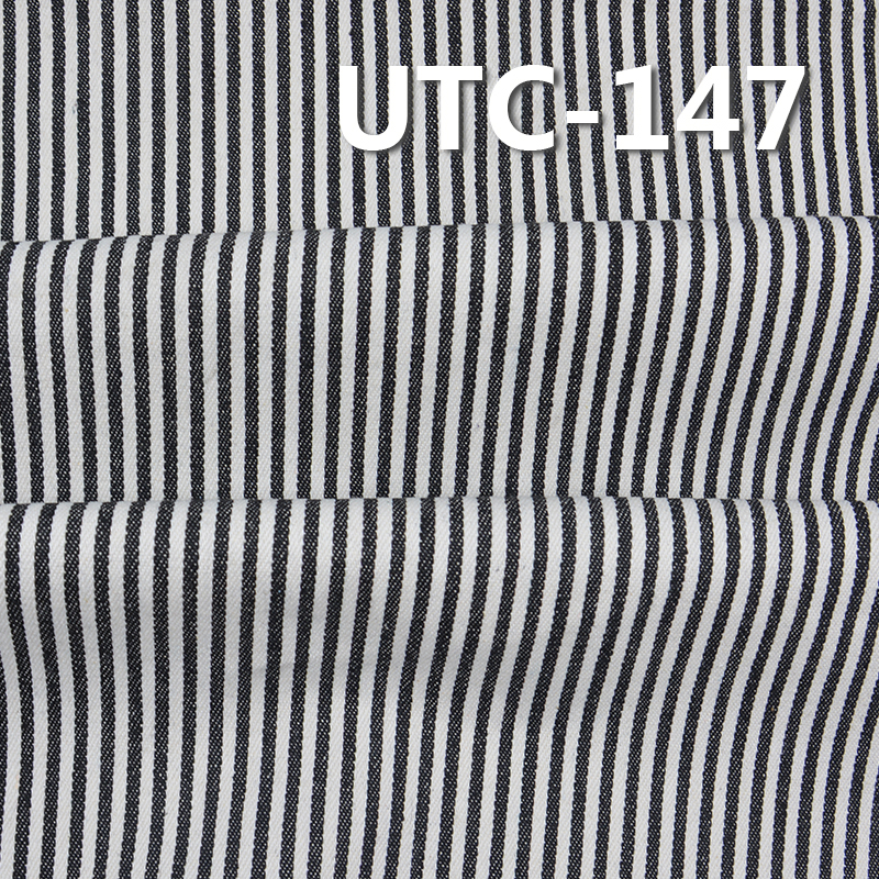 65%Cotton 35%Polyester 2/1 "z" Twill yarn-dyed Stripes Fabric 265g/m2 58/59" UTC-147
