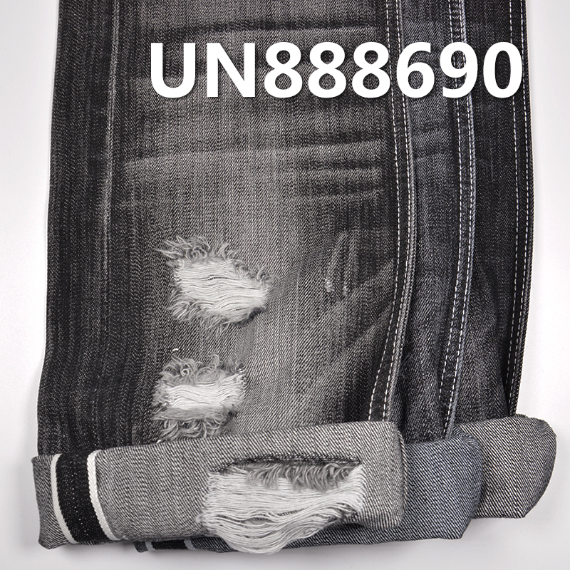 100% Cotton Black Selvedge Denim | 13.5 oz Cotton Slub Right Hand Twill Denim Fabric | For Jeans Denim Skirts Denim Jackets Outerwear