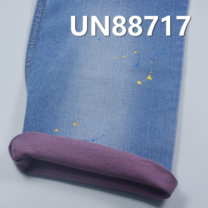 99% Cotton 1%Spandex Blue Fill Mid Blue Denim Twill 57/58"  12.3OZ UN88717