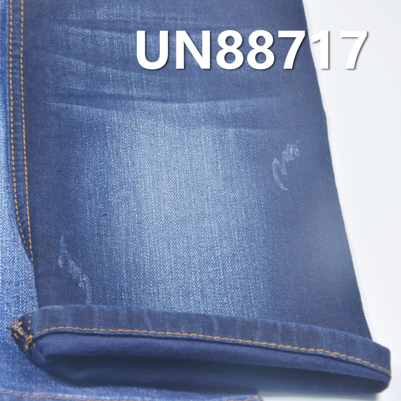 99% Cotton 1%Spandex Blue Fill Mid Blue Denim Twill 57/58"  12.3OZ UN88717