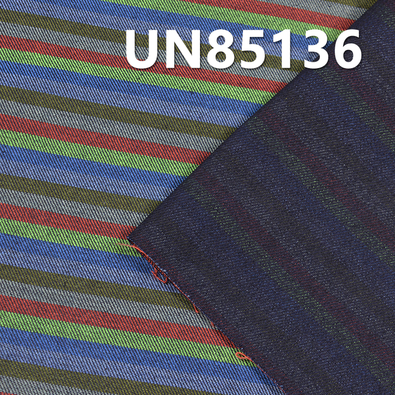 Blue  Face&Colored striped 3/1"z"Twill Denim |10.5OZ  Stretch Denim Fabric | Fabric for Jeans, Denim Skirts, Denim Jackets