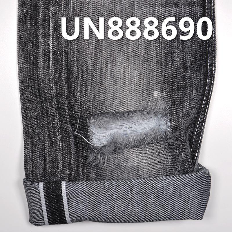 100% Cotton Black Selvedge Denim | 13.5 oz Cotton Slub Right Hand Twill Denim Fabric | For Jeans Denim Skirts Denim Jackets Outerwear