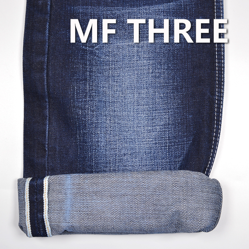 100% Cotton Selvedge Raw Denim Twill  Dark Bllue 34/35" 15.3OZ MF THREE