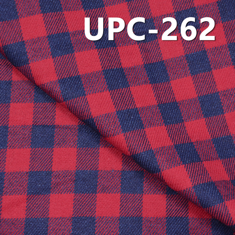 100% Cotton Yarn-Dyed Fabric | 4.3 oz Indigo Check Fabric | For Skirts Shirts