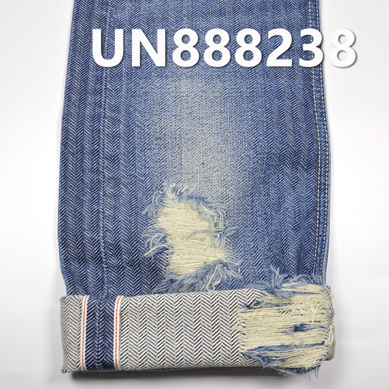 100% Cotton Denim | 12.5 oz Herringbone Twill Colored Selvedge Denim | Fishbone Pattern | Denim Pants & Jackets & Outerwear Fabric