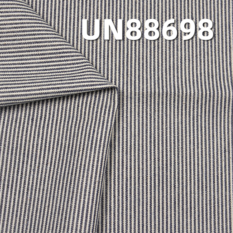 100% Cotton Denim | 9.8 oz Pure Cotton plain weave Striped Denim | Cotton Striped Fabric | Jeans, Skirts, Denim Shirts Fabric