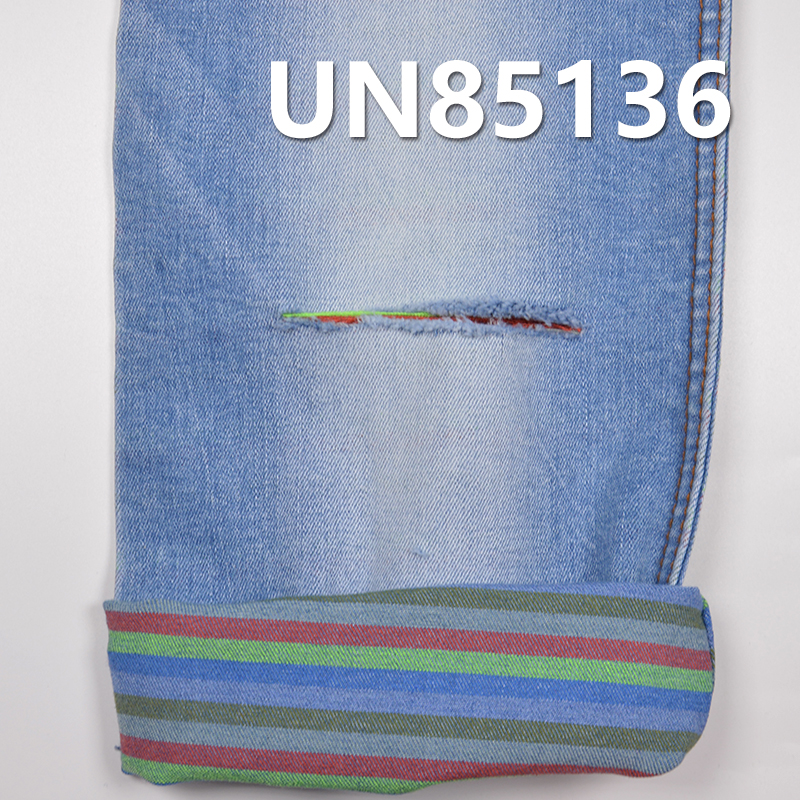 Blue  Face&Colored striped 3/1"z"Twill Denim |10.5OZ  Stretch Denim Fabric | Fabric for Jeans, Denim Skirts, Denim Jackets