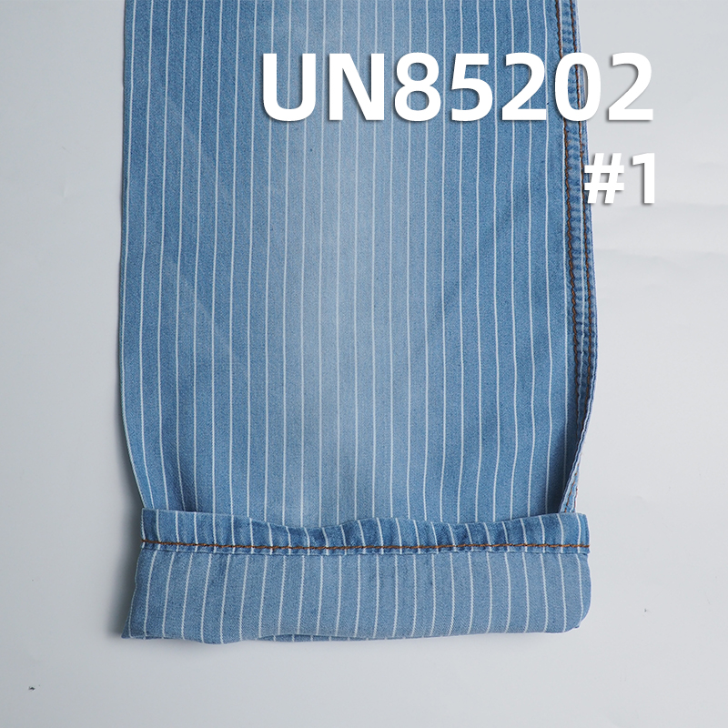 100% Tencel Blue and White Striped Denim | 4.5oz Lightweight Woven Fabric for Skirts, & Shirts