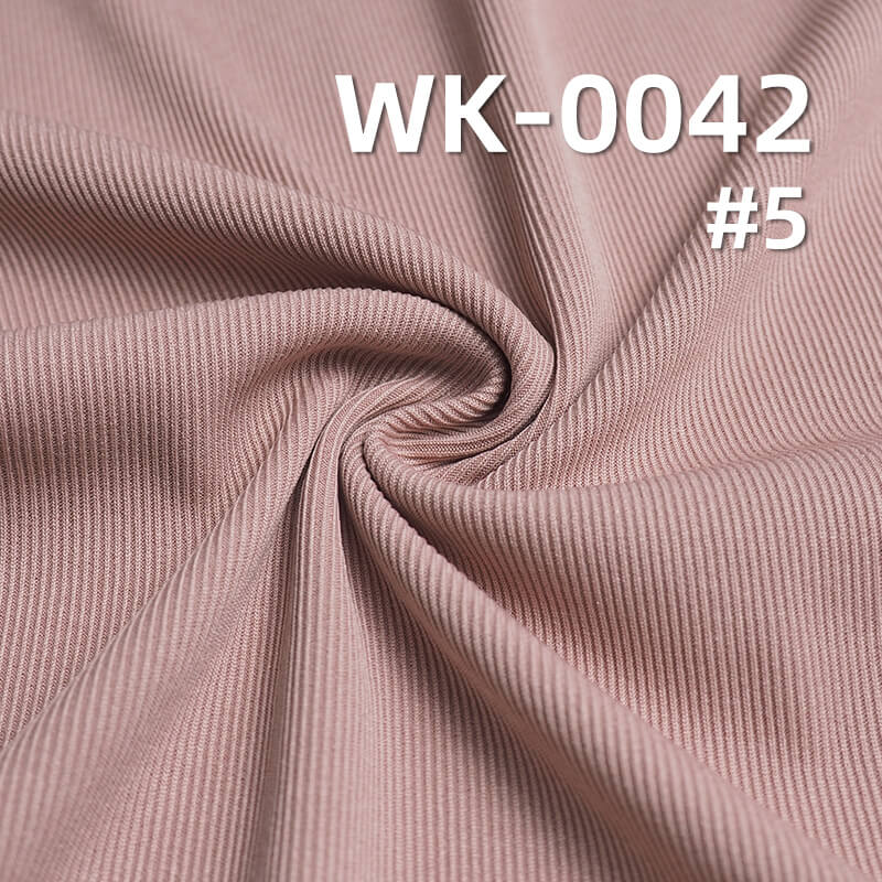 230g/m² Polyester Stretch Fabric | 2x1 Ribbed Pinstripe Material | Ruffled Knit for Skirts, Casual Pants &Tops
