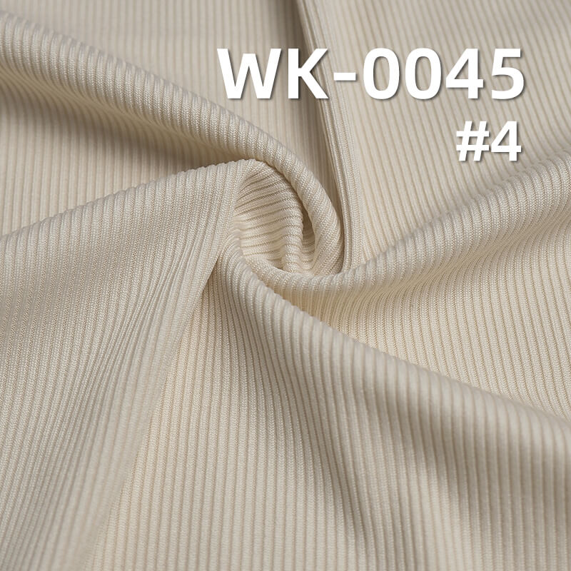 200g/m² Polyester Stretch Knit Fabric | 2x2 Small Rib Stripe | Double-Sided Ribbed Knit Material | Skirt, Casual Pants, T-Shirt Fabric
