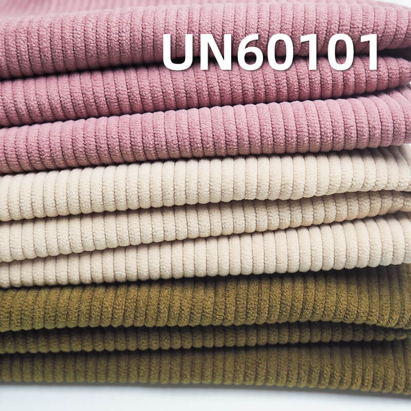 285g/m² Polyester Knit Corduroy | 8 W Straight Stripe Fabric |Hats, Pants, Skirts, Outerwear  Fabric