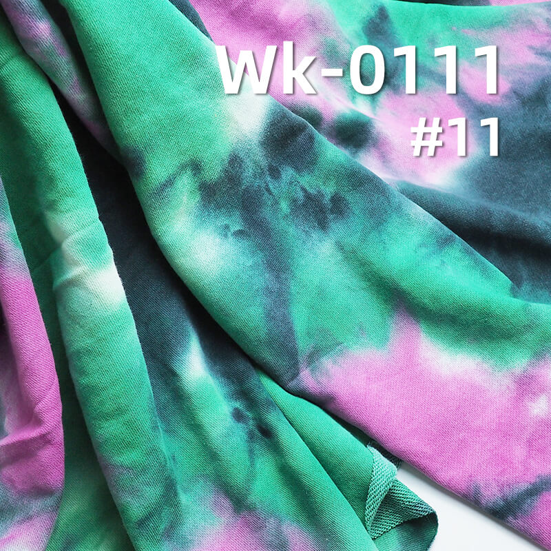 CVC Sweatshirt Knit Fabric | Tie-Dye & Colorful Tie-Dye Fabric | 320g/m² T/C Fabric | Activewear, Hoodie, Outerwear Material