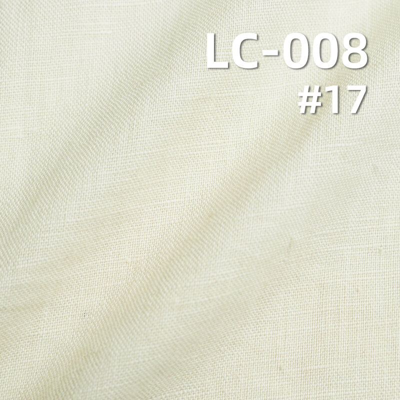 Linen Cotton Plain Weave Fabric | 140g/m² Spring-Summer Dyed Fabric | Rustic Style for Dresses, Tops,Apparel