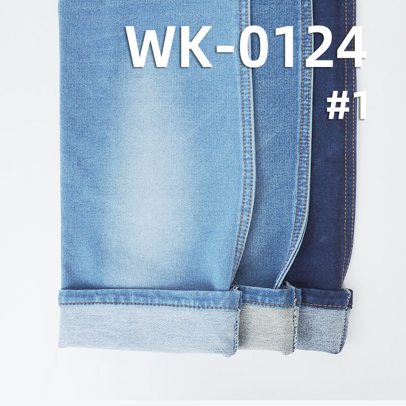 Stretch Knit Denim | 350g/m² Knit Stretch | Cotton Elastane Indigo Knit Terry Denim | Jeans, Jackets, Outerwear Fabric