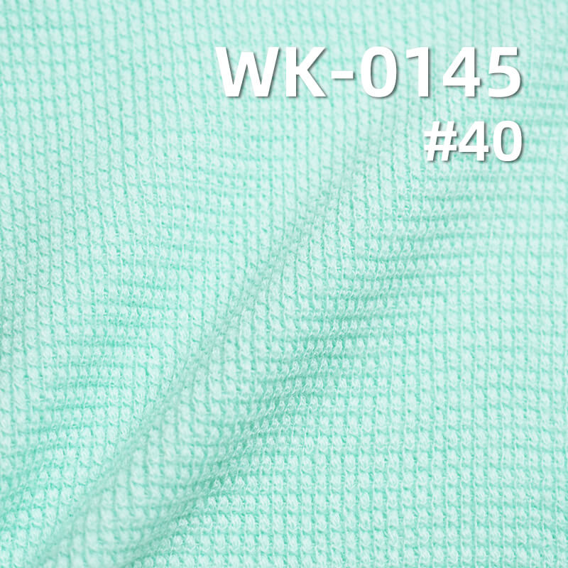 Knit Waffle Fabric | 280g/m2 Double-Sided TC Stretch Waffle Weave | Textured Knit Fabric | Fabric for T-shirts, Sweatshirts, Cardigans