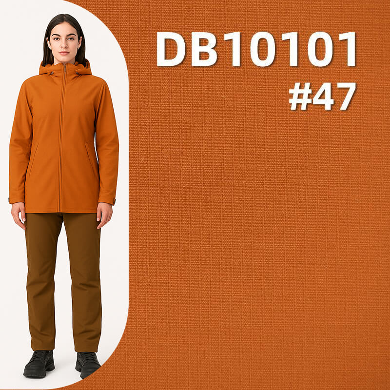 Nylon Double Line Check Four-Way Stretch | 140g/m² Water-Resistant Dyed Fabric | Outdoor Apparel, Casual Jackets, Stretch Pants Material