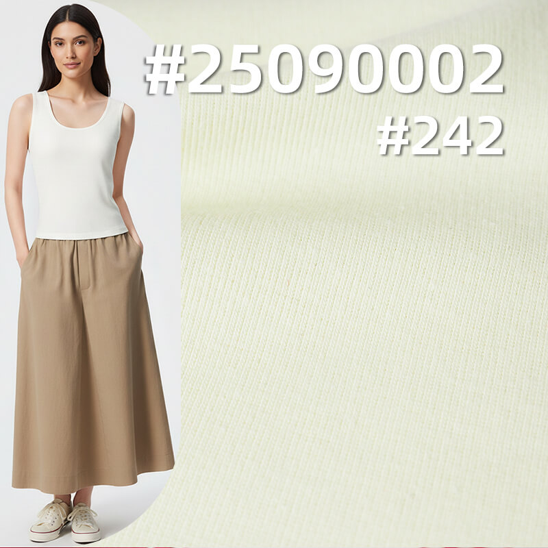 Knitted 40s Combed Cotton | 1x1 Rib Modal Blend | 180g/m2 Stretch Knitted Fabric | Vest & T-shirt Fabric