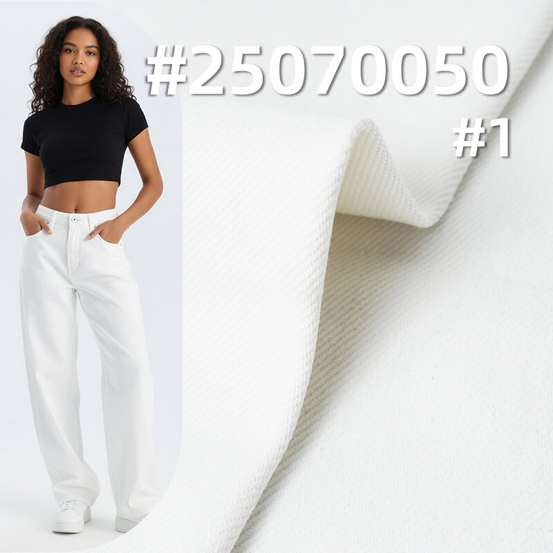 Four-Way Stretch White Denim Fabric | 11.3 oz Stretch Twill Denim | Fabric for Jeans, Denim Skirts & Shirts