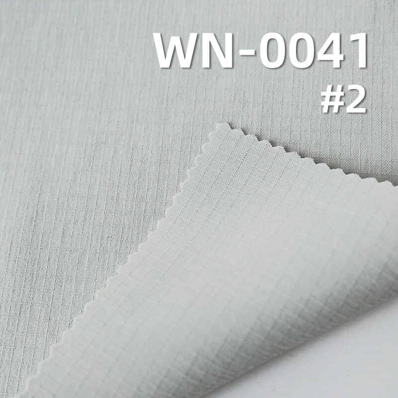 Nylon Weft Stretch Rib-stop Fabric | 146g/m2 Lightweight Dyed Textile | 0.2*0.3cm Grid | For Light Outdoor