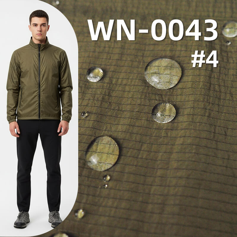 420T Cire Finish Nylon Rib-stop Fabric | 82g/m2 Ultra-lightweight Crinkle Weave | Water-Repellent Fabric