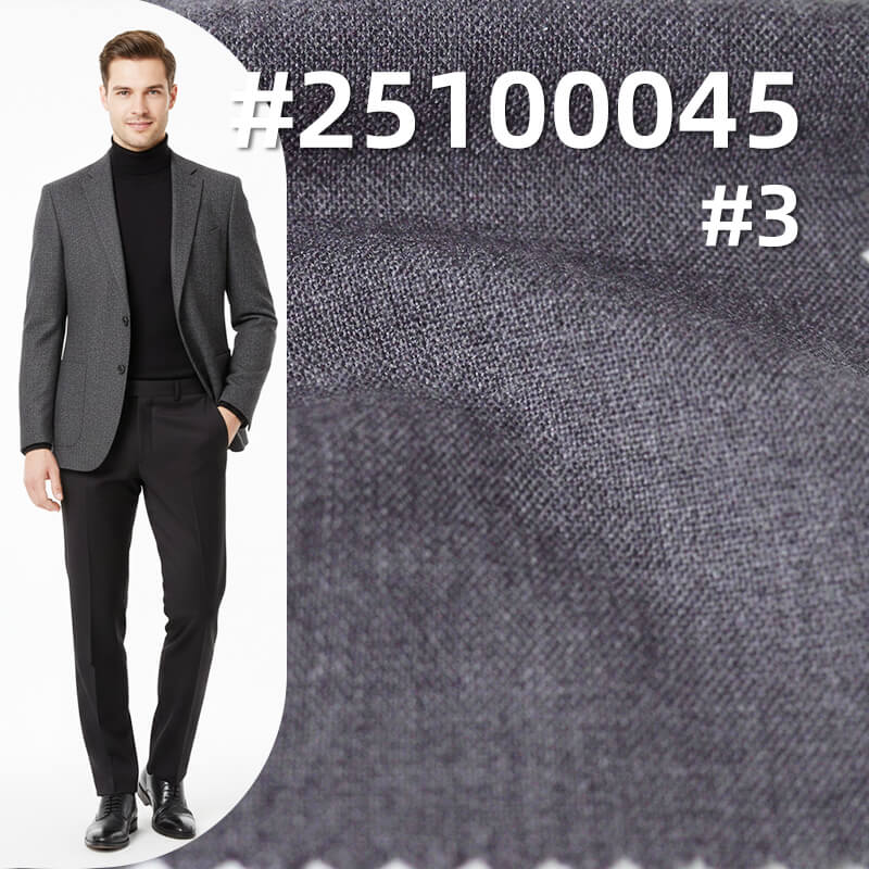 Worsted Stretch Wool Blend Suiting | 195g/m2 T/R Wool Plain Weave | For All-Season Suits, Trousers & Blazers