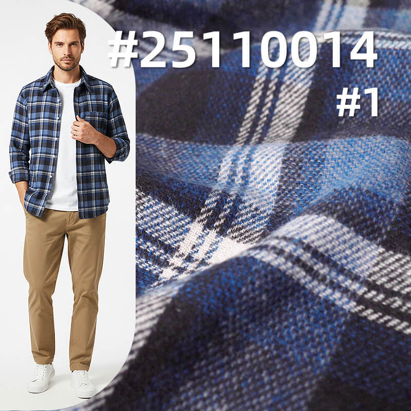 Yarn-Dyed Cotton Flannel Plaid | 224g/m2 Mid-weight Brushed Twill | For Plaid Shirts, Pants & Skirts