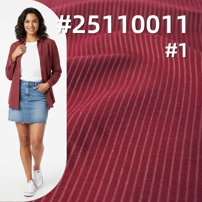 Yarn-Dyed Cotton Stripe Fabric | 144g/m2 Lightweight Plain Weave | For Fashion Shirting, Blouses & Pants