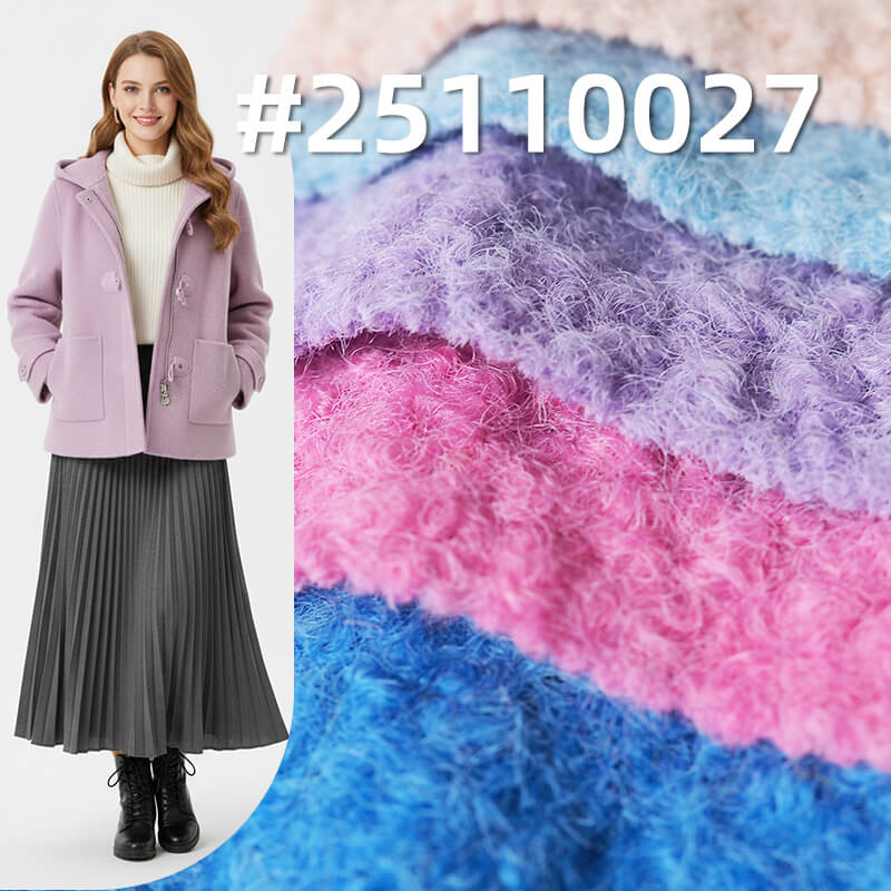 Potala Style Polyester Bouclé Knit | 365g/m2(550g/m) Heavyweight Textured Fabric |For Coats, Skirts, Footwear & Hats