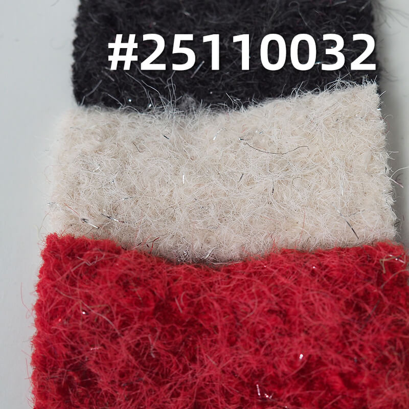 Heavyweight Knit Coating with Lurex | 400g/m2(600g/m) Textured Popcorn Fleece | Warm & Sparkling | ForCoats & Outerwear