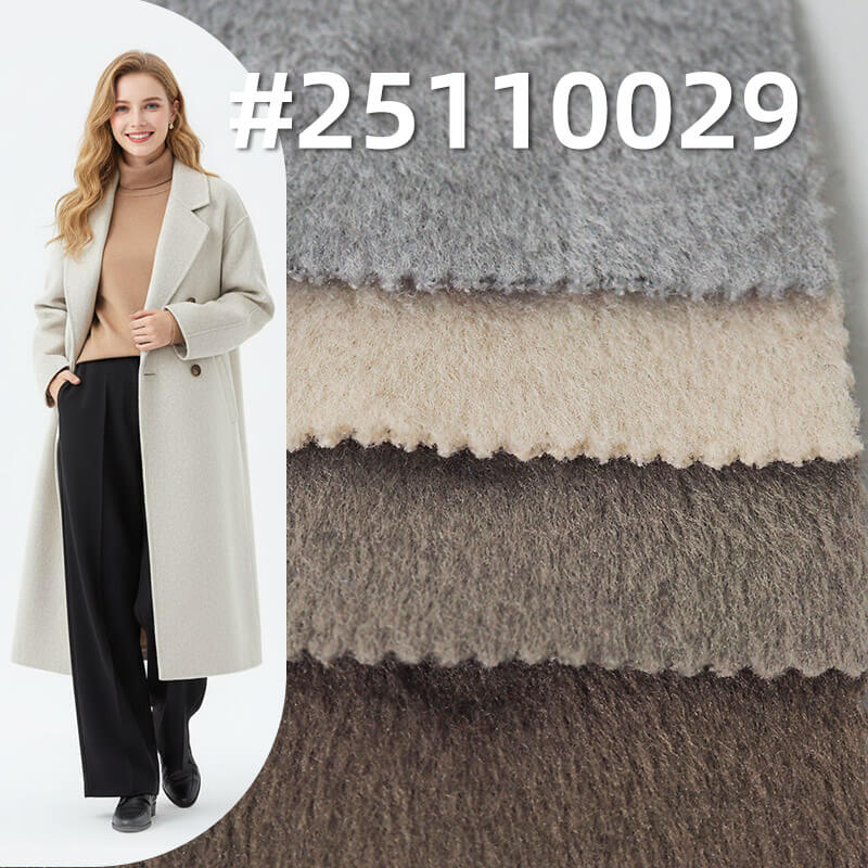 Cashmere-like Heather Knit Fabric | 400g/m2(600g/m) Heavyweight Polyester Rayon Blend | Two-Tone | For Coats & Hats