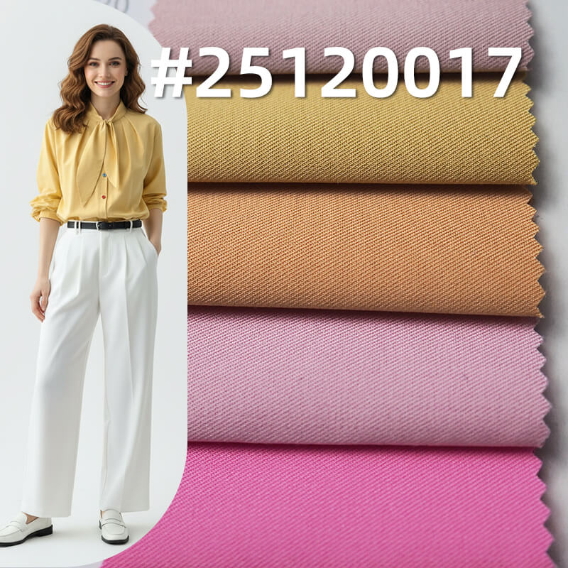 Stretch Polyester Bamboo Blend | 140g/m2 Lightweight Twill | Fine Twill Fabric for Shirts, Skirts & Blouses