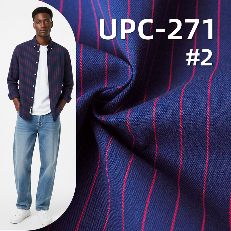 100% Cotton Yarn-Dyed Stripe Fabric | 8.5oz Lightweight LHT Twill | For Skirts & Shirting