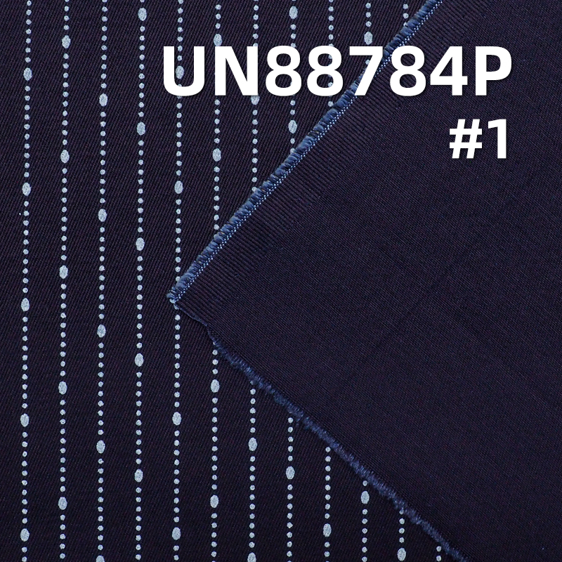 8.7 oz 100% Cotton Blue Face Blue Back Denim Fabric | "Z" Twill Denim | Discharge Printed | Denim for Skirts and Jackets