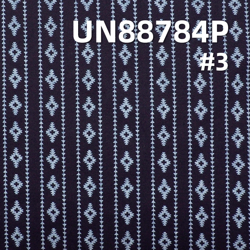 8.7 oz 100% Cotton Blue Face Blue Back Denim Fabric | "Z" Twill Denim | Discharge Printed | Denim for Skirts and Jackets