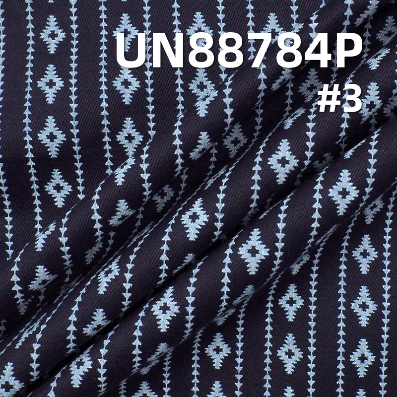 8.7 oz 100% Cotton Blue Face Blue Back Denim Fabric | "Z" Twill Denim | Discharge Printed | Denim for Skirts and Jackets