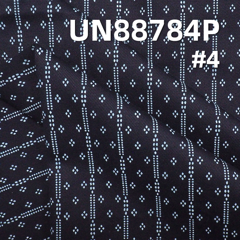 8.7 oz 100% Cotton Blue Face Blue Back Denim Fabric | "Z" Twill Denim | Discharge Printed | Denim for Skirts and Jackets