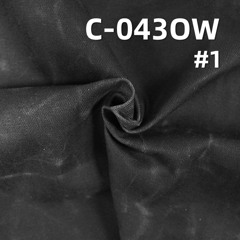 Waxed Cotton Dyed Fabric | 375g/m²   Double-Sided Four-Piece Large Herringbone Twill |bags, coats, outerwear fabrics