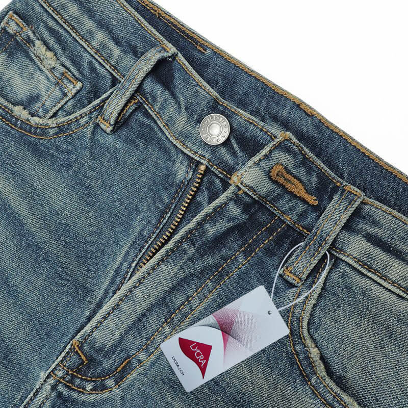 Lycra Cotton Stretch Denim | 12.5 oz  Warp Slub Stretch Denim | Jeans denim skirt denim jacket fabric with tag