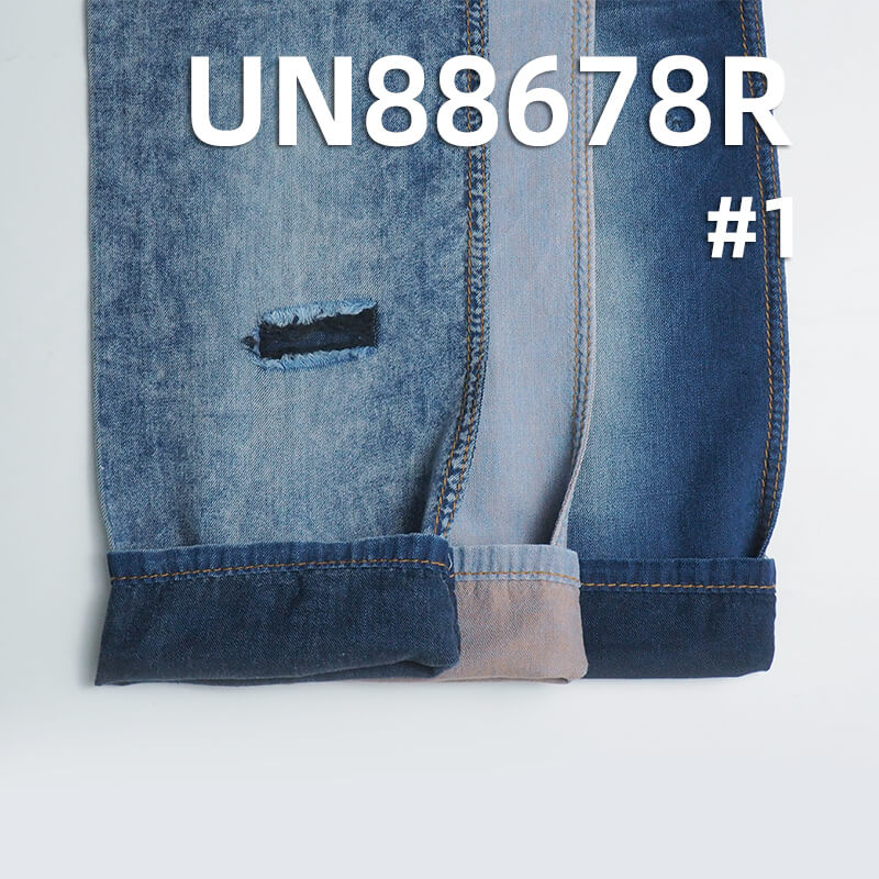 Knit-Backed Desizing Denim | 3.8oz Lightweight Cotton Blue Fill Black Fabric | Woven 2/1  "Z" Twill | Denim Skirt, Jeans, Shirt Fabric