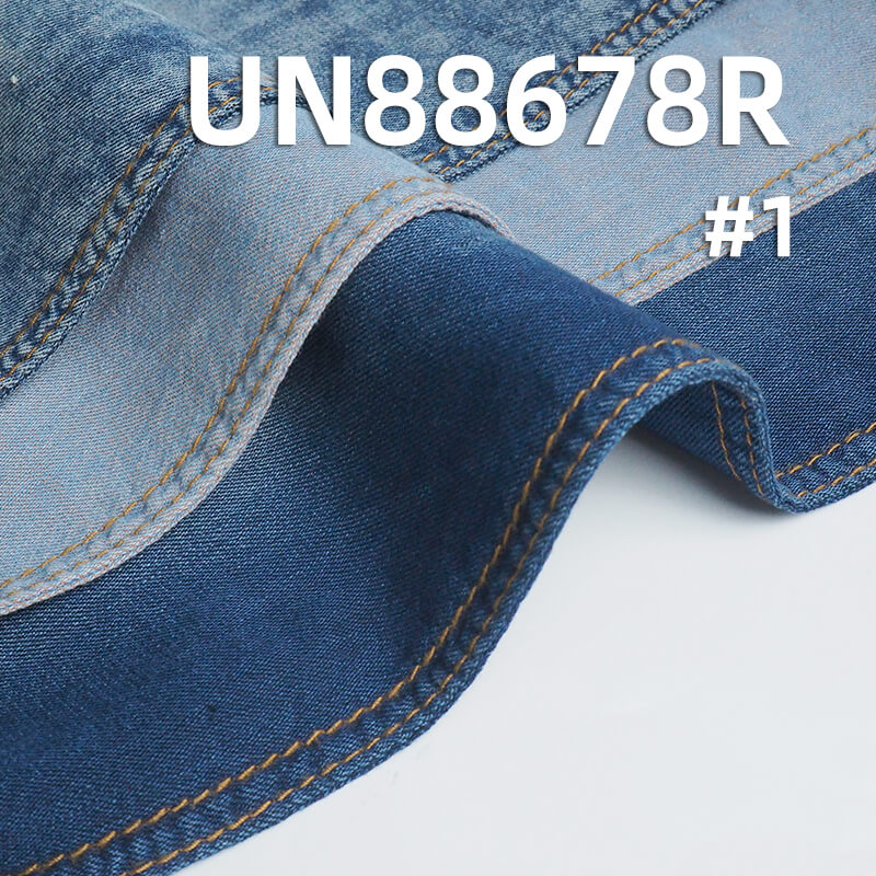 Knit-Backed Desizing Denim | 3.8oz Lightweight Cotton Blue Fill Black Fabric | Woven 2/1  "Z" Twill | Denim Skirt, Jeans, Shirt Fabric