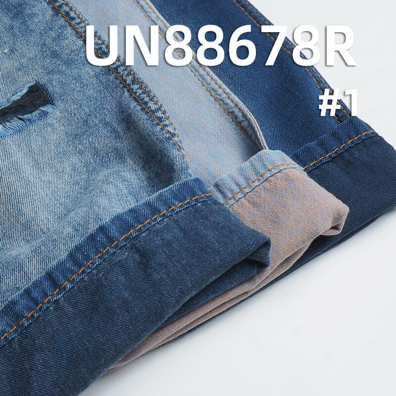 Knit-Backed Desizing Denim | 3.8oz Lightweight Cotton Blue Fill Black Fabric | Woven 2/1  "Z" Twill | Denim Skirt, Jeans, Shirt Fabric